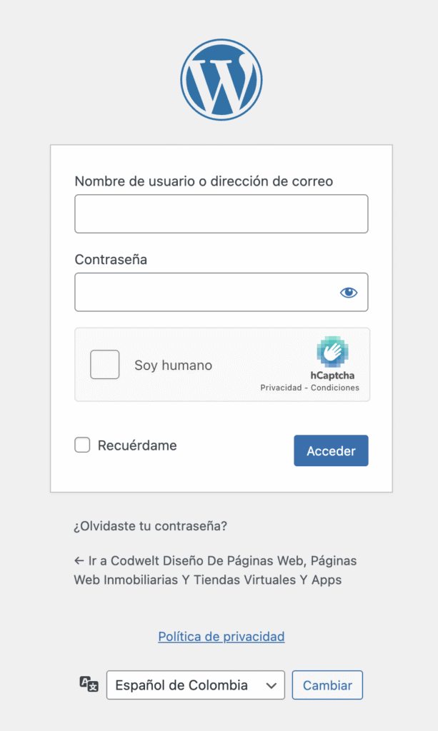 Acceder Al Panel De Administración De Wordpress