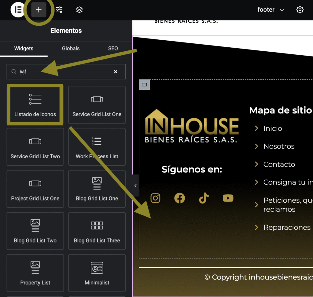 Horario Laboral Con El Widget Lista De Iconos