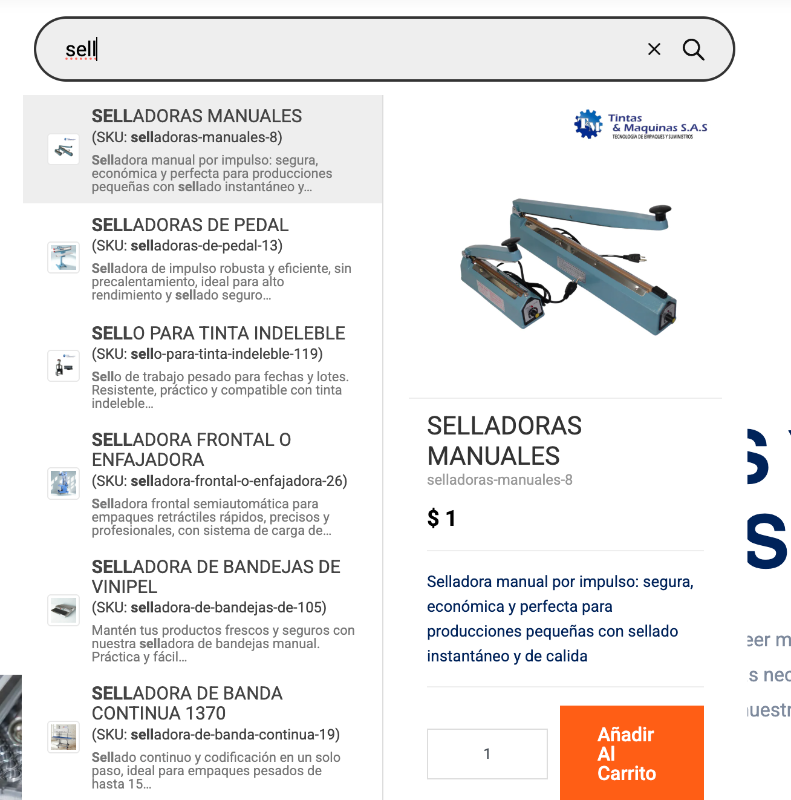 Autocompletar Productos Fibo Search Woocommerce
