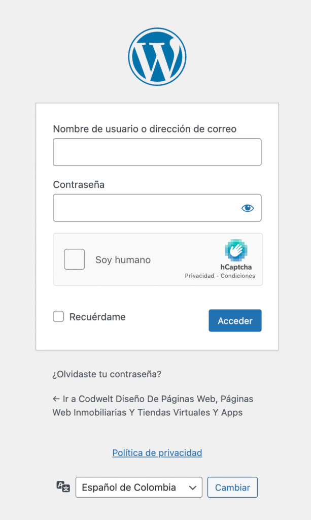 Acceder al Panel de Administración de WordPress