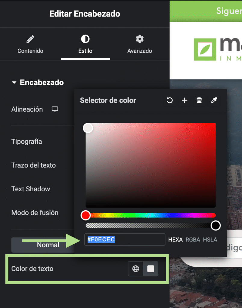 Widget Encabezado