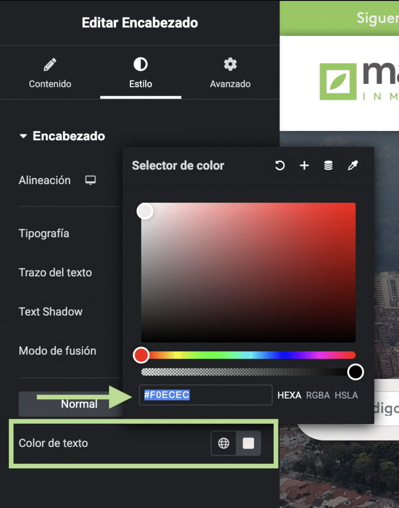 Widget Encabezado