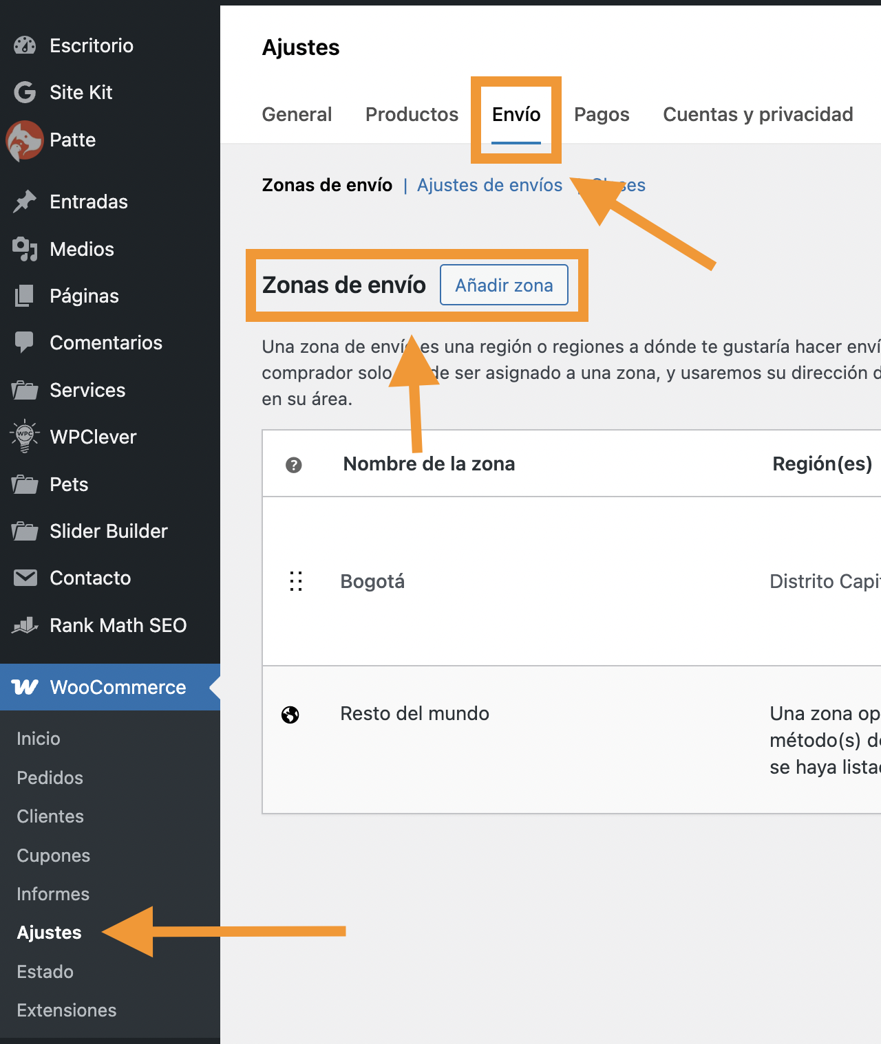 Precio De Envío En Woocommerce