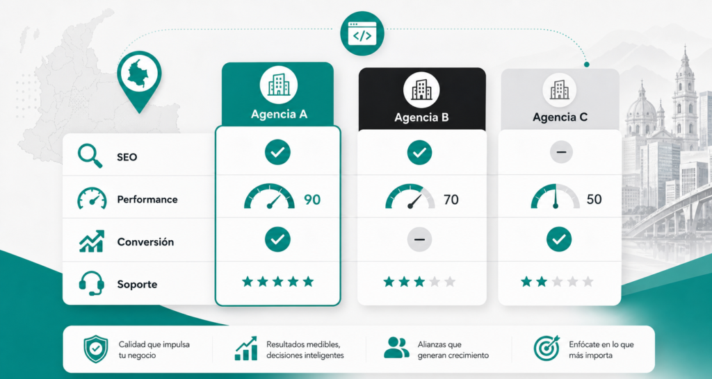 criterios para elegir mejores empresas de páginas web en Colombia