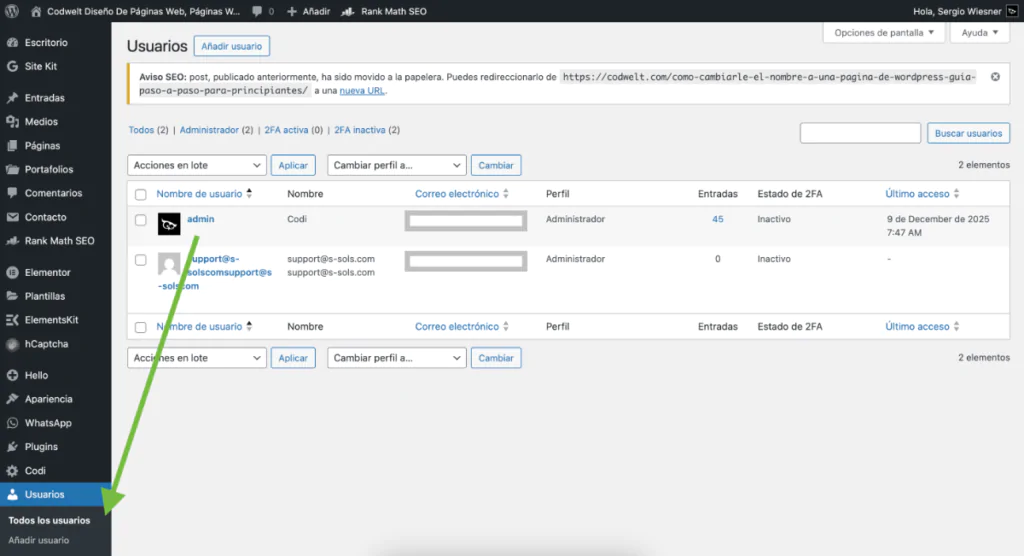 Cambiar Contraseña En Wordpress